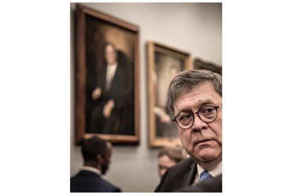 Photo: David Butow via Instagram. Caption: However things shake out, Attorney General William Barr, photo’d on Capitol Hill yesterday, is guaranteed a place in the history books.